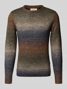 Sweter z dzianiny z okrągłym dekoltem model ‘DANNIE’ - Swetry męskie - miniaturka - grafika 1
