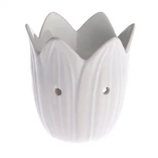 NoName Kominek ceramiczny kwiat 12,5 x 12,5 x 10,5 cm biały 613 - Aromaterapia - miniaturka - grafika 1