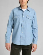 Koszule męskie - Lee Worker Shirt Męska Koszula Jeansowa Vintage Indigo L68Hnssr-S - miniaturka - grafika 1