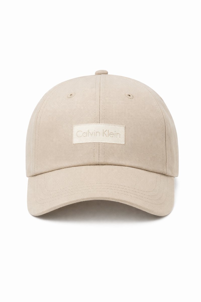 CALVIN KLEIN BEŻOWA CZAPKA Z DASZKIE MĘSKA Z LOGO uniwersalny 1I1B