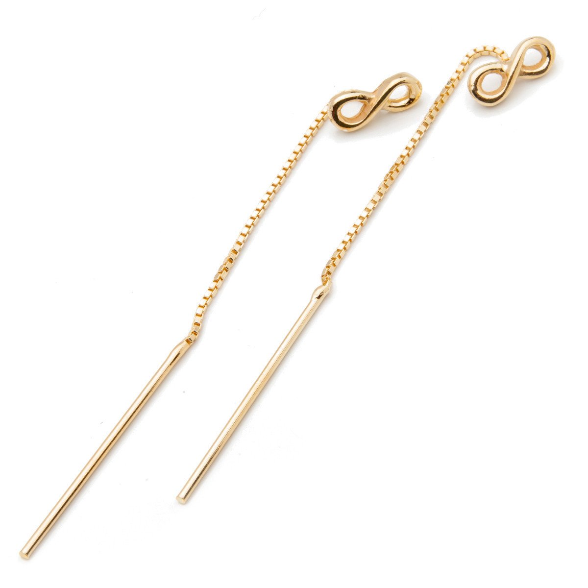 Srebrne pozłacane kolczyki nieskończoność