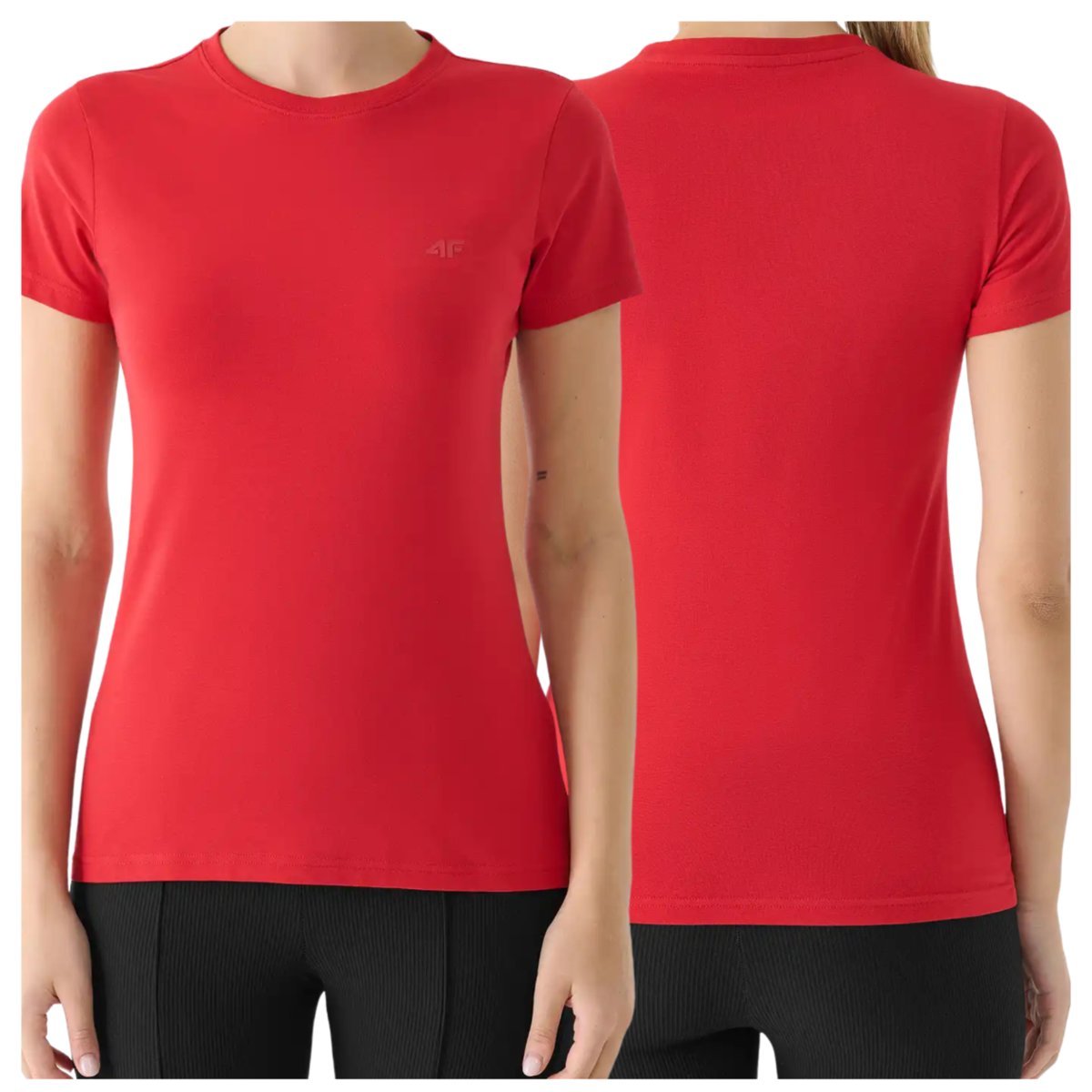 Koszulka damska bawełniana slim 4F 4FWMM00TTSHF2255-062S Niebieski Roz. XL