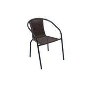 Fotele i krzesła ogrodowe - Fotel Bistro stal+rattan brązowy - miniaturka - grafika 1