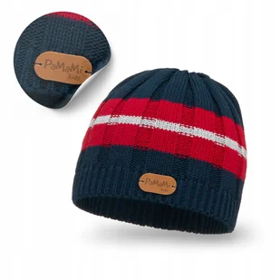 Czapka Zimowa Dziecięce Beanie Jesienna Granatowa Uniwersalna PaMaMi Modna - Czapki dla dzieci - miniaturka - grafika 1