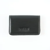 Portfele - Wizytownik Portfel skórzany SW39 – eleganckie etui na wizytówki z magnetycznym zapięciem, kolor czarny - miniaturka - grafika 1