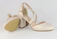 Sandały damskie - Sandały damskie Sergio Leone SK863 beż perła - miniaturka - grafika 1