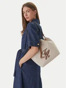 Torebki damskie - Tommy Hilfiger Torebka Th Elev Summer Bucket Canvas AW0AW18631 Beżowy - miniaturka - grafika 1