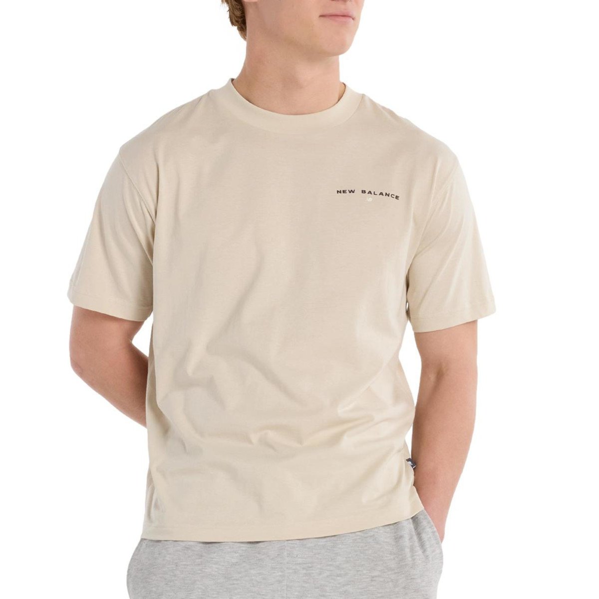 Koszulka męska NB MT51507TWF REIMAGINED GRAPHIC Beżowa
