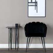 Krzesła - Venture Home Krzesło stołowe Limhamn, obite aksamitem, czarne - miniaturka - grafika 1
