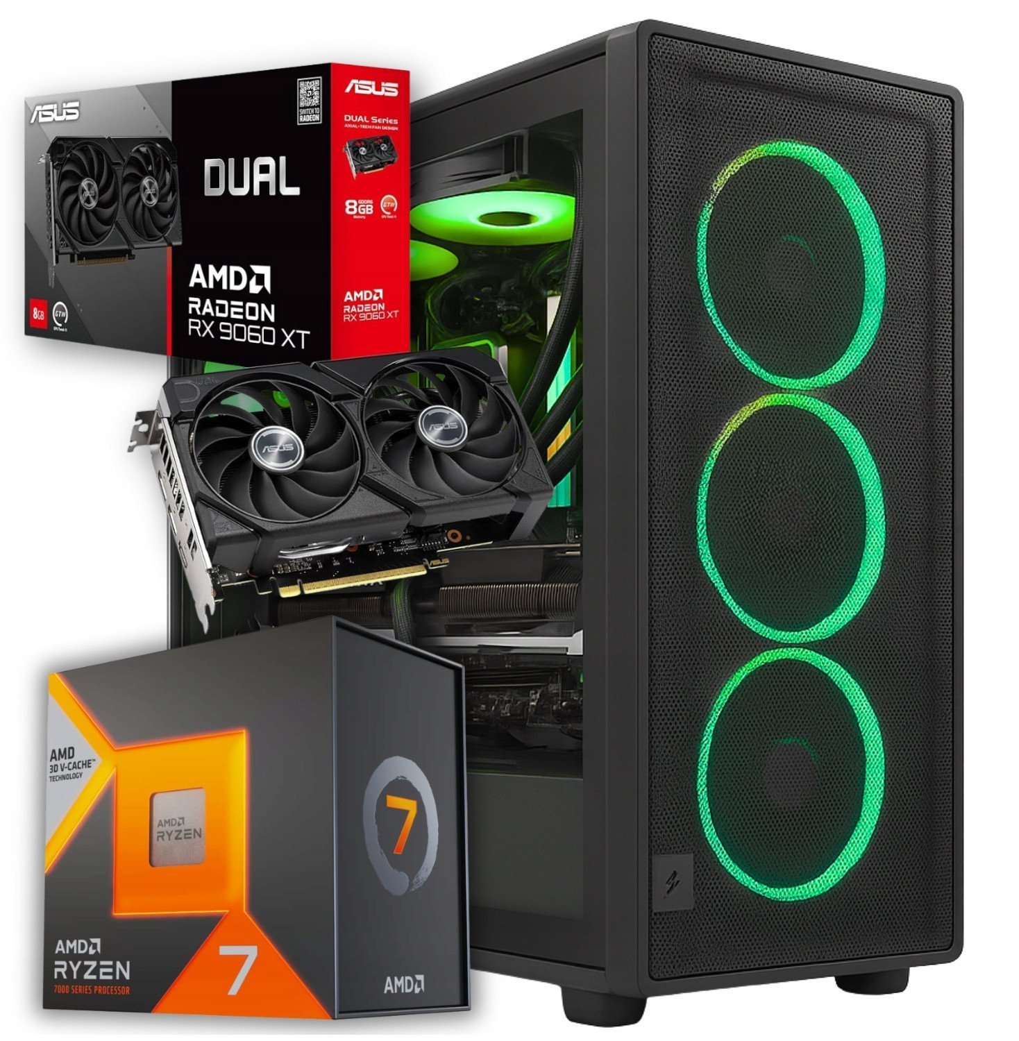 Komputer BSG Raptor V41 AMD Ryzen 7 AMD Radeon RX 9070 XT 32GB DDR5 1000GB SSD Windows 11 17817240021