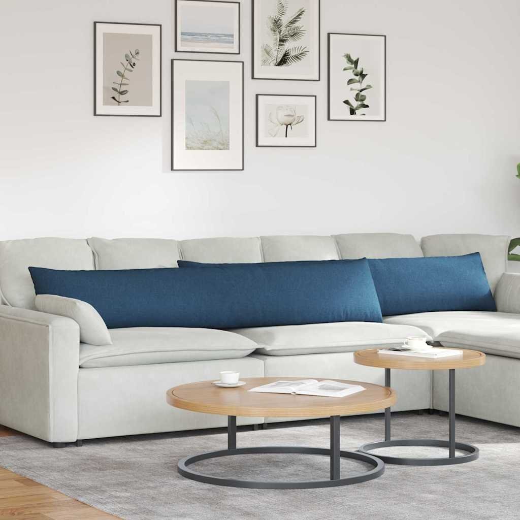 vidaXL Poduszki na sofę 2 pcs Niebieski 200 x 40 cm tkanina 42013876