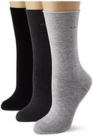Skarpetki damskie - Calvin Klein Damskie skarpety Classic Sock Calvin Klein Roll Top Women's Crew Socks 3-pak, ciemnoszary melange, rozmiar uniwersalny, ciemnoszary melanż, rozmiar uniwersalny - miniaturka - grafika 1