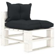 Ławki ogrodowe - vidaXL Ogrodowe siedzisko z palet z antracytowymi poduszkami, drewno - miniaturka - grafika 1