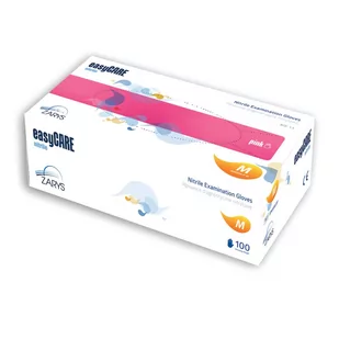 ZARYS easyCARE-M Rękawice diagnostyczne, bezpudrowe, różowe 100 zt. - Apteczki i materiały opatrunkowe - miniaturka - grafika 1