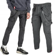 Spodnie męskie - Spodnie Alpha Industries Utility 128202 684 Grey - miniaturka - grafika 1