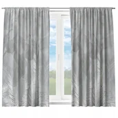 Zasłony - GOTOWE ZASŁONY KRÓTKIE NA ŻABKI TAŚMIE 140X160 ZASŁONA DO KUCHNI SZARA 176 - miniaturka - grafika 1