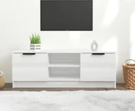 Szafki RTV - Szafka pod TV biały wysoki połysk 102x35x36,5 cm materiał drewnopochodny - miniaturka - grafika 1