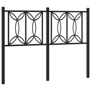 vidaXL Metalowe wezgłowie, czarne, 120 cm - Inne meble do sypialni - miniaturka - grafika 1