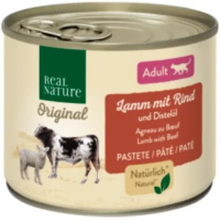 REAL NATURE Adult Jagnięcina z wołowiną i olejem szafranowym 12x200 g - Mokra karma dla kotów - miniaturka - grafika 1
