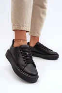 Sneakersy damskie - Lekkie Sneakersy Damskie Big Star NN274320 Memory Foam System Czarne-37 - miniaturka - grafika 1