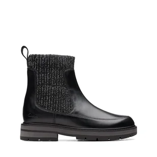 Clarks Prague Top K. Półdługie kozaki, czarna skóra, 30 EU, czarna skóra, 30 EU - Kozaki damskie - miniaturka - grafika 1