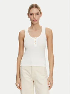 Tommy Hilfiger Top Henley WW0WW43920 Biały Slim Fit - Koszulki i topy damskie - miniaturka - grafika 1