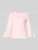 Swetry damskie - Sweter z dzianiny o kroju oversized z rękawem o dł. 3/4 model ‘SIMONI’ - miniaturka - grafika 1