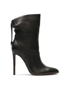 Botki damskie - Wsuwane botki z marszczoną cholewką - miniaturka - grafika 1