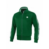 Bluzy sportowe męskie - Pit Bull Bluza Rozpinana Tape Logo Green - miniaturka - grafika 1