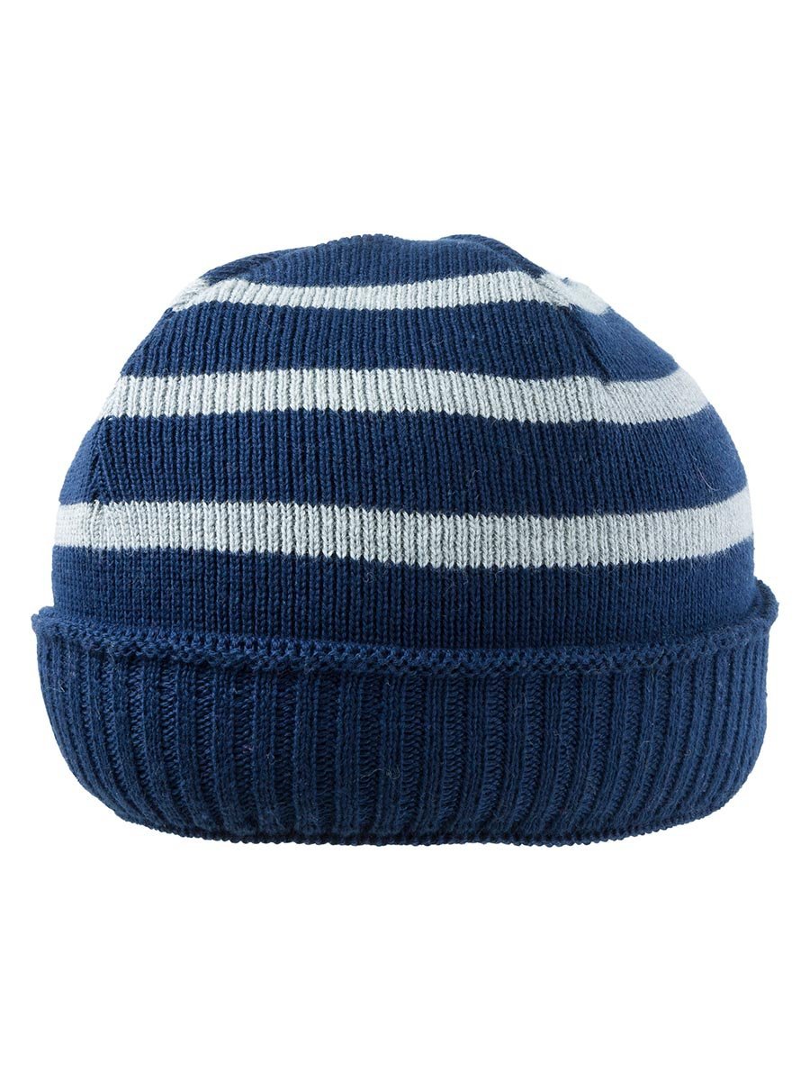 Chłopięca czapka beanie granatowa w paski Doll