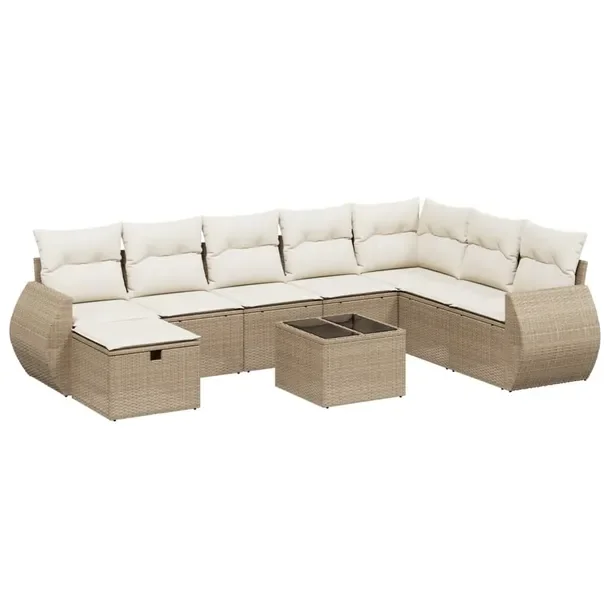 Zestaw mebli ogrodowych modułowych beżowy rattan PE 62 x 62 x 69 cm