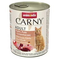 Mokra karma dla kotów - Zestaw Animonda Carny Adult, 12 x 800 g - Kurczak, indyk i kacze serca - miniaturka - grafika 1