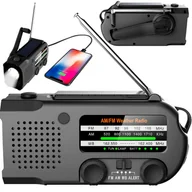 Latarki - Radio Na Dynamo Solarne Powerbank 5000 Mah Latarka - miniaturka - grafika 1
