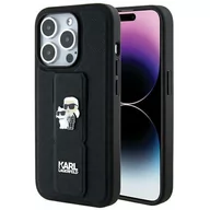 Etui i futerały do telefonów - Etui Karl Lagerfeld KLHCP14XGSAKCPK Apple iPhone 14 Pro Max hardcase Gripstand Saffiano Karl&Choupette Pins czarny/black - miniaturka - grafika 1