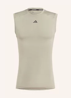 Koszulki i topy damskie - Adidas Tank Top Techfit beige - grafika 1