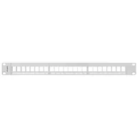 Szafy rack - Lanberg Patch panel pusty PPKS-1024-S 24 port 1U 19\" do modułów keystone szary PPKS-1024-S - miniaturka - grafika 1