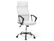 Fotele i krzesła biurowe - Beliani Krzesło biurowe białe regulowana wysokość DESIGN - miniaturka - grafika 1
