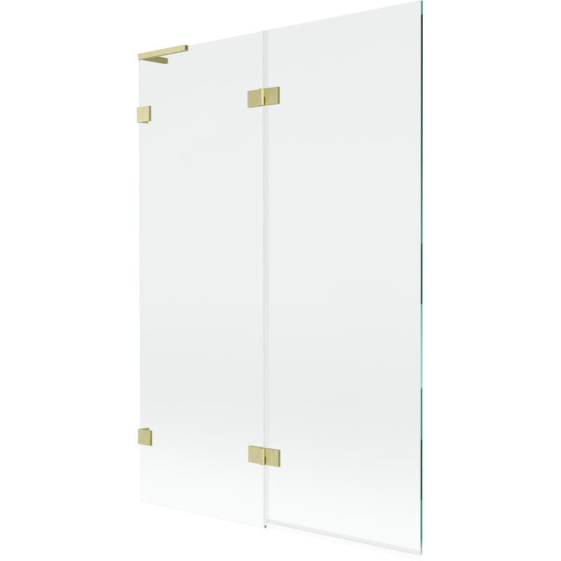Mexen Lunar L parawan nawannowy 2-skrzydłowy lewy 120 x 150 cm, transparent, złoty szczotkowany - 897L-120-100-55-00-L