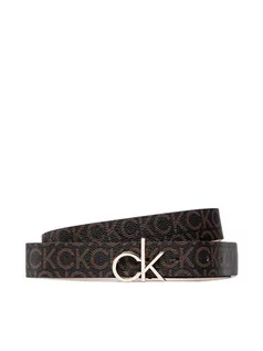 Paski - Calvin Klein Pasek Damski Re-Lock Logo Belt 30Mm Mono K60K609001 Brązowy - grafika 1