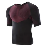 Koszulki męskie - Hi-Tec, HANO TOP, Bielizna termoaktywna męska, Bluza, Black/Dark Red, M/L - miniaturka - grafika 1