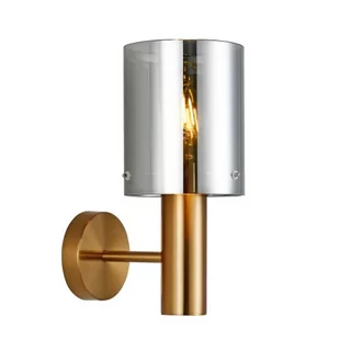 Italux Kinkiet LAMPA skandynawska SARDO WL-5581-1A-BRO+SG szklana OPRAWA ścienna tuba okrągła loftowa mosiądz przydymiona WL-5581-1A-BRO+SG - Lampy ścienne - miniaturka - grafika 1