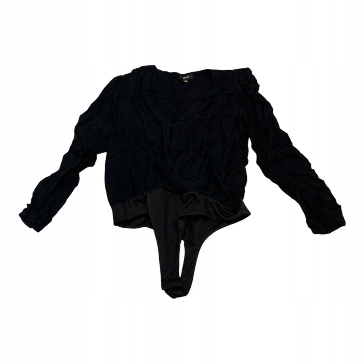 AFRM eleganckie czarne body damskie z długim rękawem rozmiar S