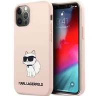 Etui i futerały do telefonów - Karl Lagerfeld KLHCP12MSNCHBCP iPhone 12 /12 Pro 6,1" hardcase różowy/pink Silicone Choupette - miniaturka - grafika 1