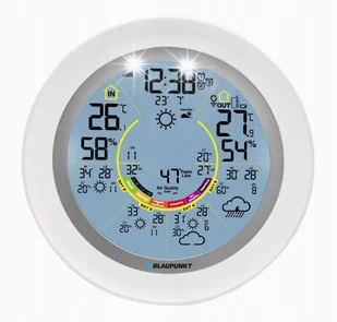 STACJA POGODY METEO BEZPRZEWODOWA WIFIBLAUPUNKT Z BUDZIKIEM APLIKACJĄ BIAŁA - Stacje pogodowe - miniaturka - grafika 1