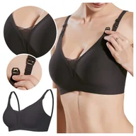 Biustonosze ciążowe - Biustonosz ciążowy stanik bezszwowy do karmienia - czarny - XL - miniaturka - grafika 1