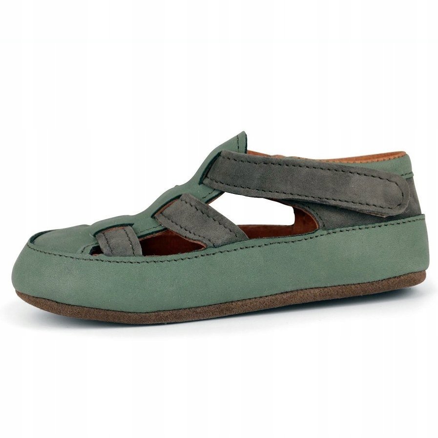 Kapcie dziecięce Kast OBEX rozmiar 22 skórzane barefoot khaki