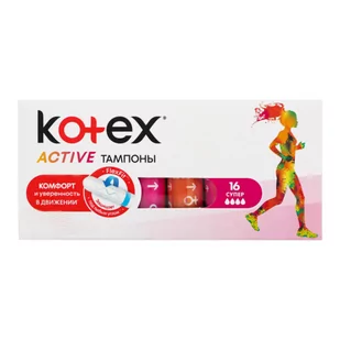 Kotex KOTEX Tampony Active Super 16 szt.) - Tampony - miniaturka - grafika 1