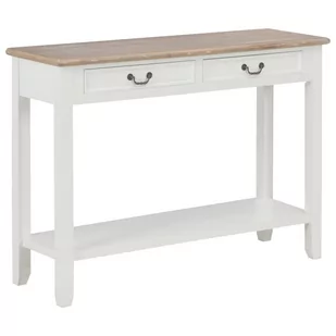 vidaXL Stolik konsola, biały, 110 x 35 x 80 cm, drewniany - Konsole i sekretarzyki - miniaturka - grafika 1