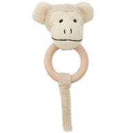 Grzechotki dla dzieci - Bieco Grzechotka dla niemowląt szydełkowy małpka z drewnianym pierścieniem Grzechotka dla niemowląt Szydełkowa małpka z grzechotką Uchwyty do chwyta.. - miniaturka - grafika 1