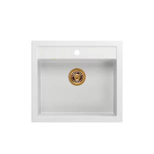 QUADRON Zlewozmywak BILL 110 snow white/elementy miedziane HCQB6054U1_PVDC1* - Zlewozmywaki - miniaturka - grafika 1
